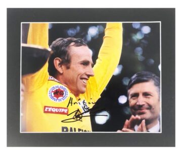 Signed Joop Zoetemelk Photo Display - Tour De France Record