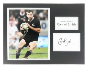 Signed Conrad Smith Photo Display - All Blacks Rugby Icon