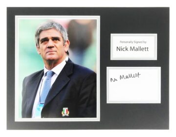 Signed Nick Mallett Photo Display - Italy Rugby
