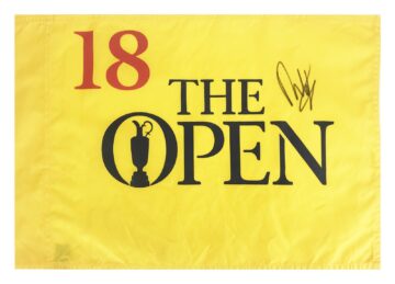 Signed Francesco Molinari Pin Flag - British Open Champion
