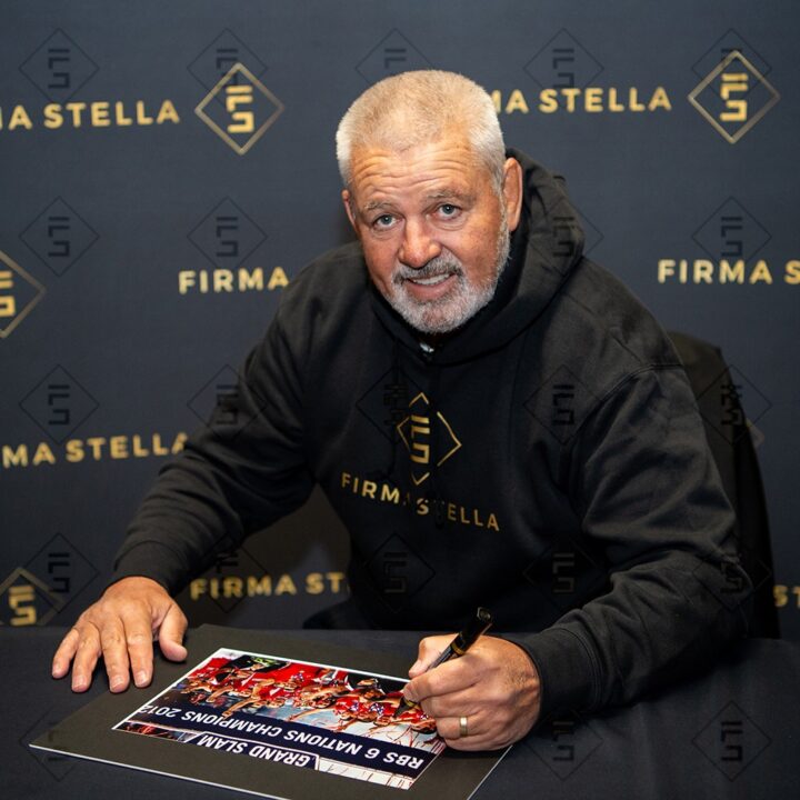 Signed Warren Gatland Photo Display - Grand Slam Winners 2012