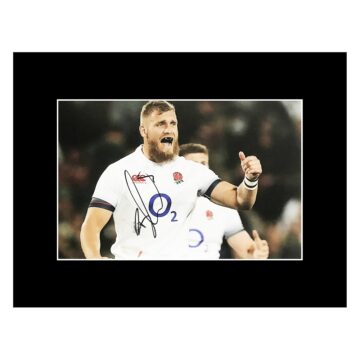 Brad Shields Autographed Photo Display - English Rugby Icon
