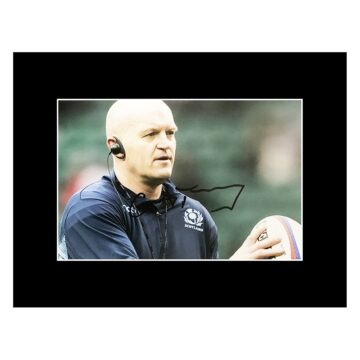 Gregor Townsend Autographed Photo Display - Scottish Rugby Coach