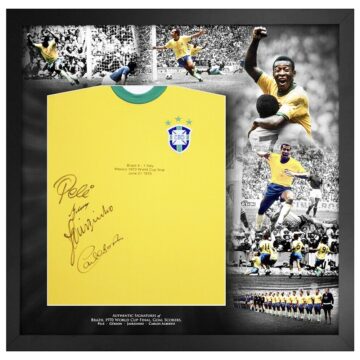 Signed Brazil Shirt - World Cup Winners 1970 Pele Gerson Jairzinho Carlos Alberto