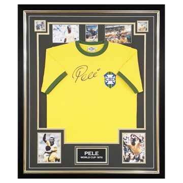 Signed Pele Shirt - Framed Brazil World Cup Winner Jersey - 1970