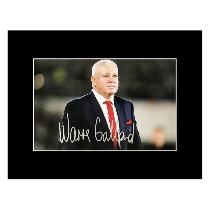 Signed Warren Gatland Photo Display - Wales Rugby Icon