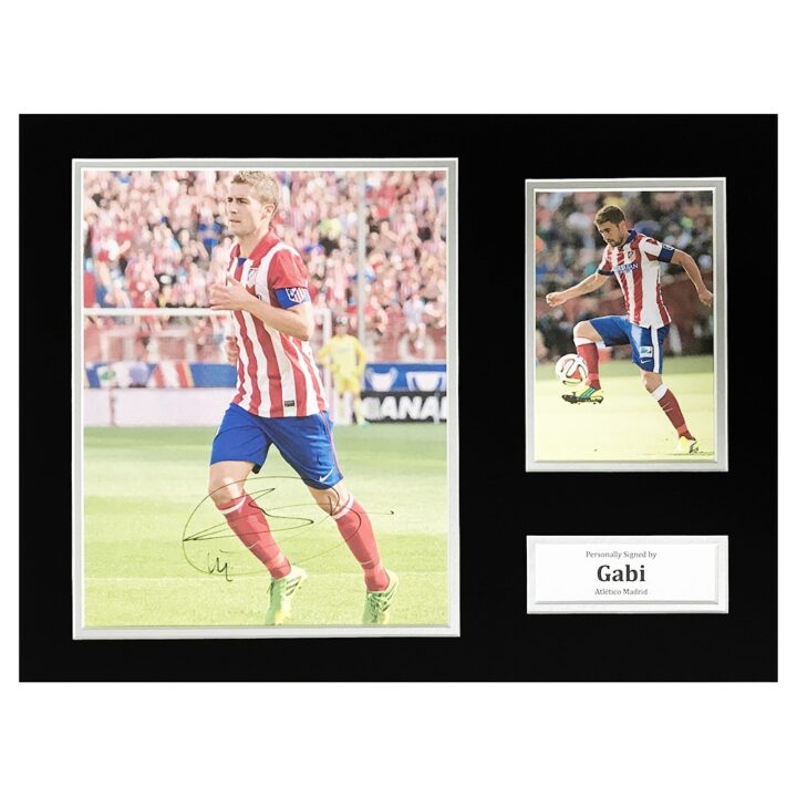 Signed Gabi Photo Display - Atletico Madrid Icon Autograph