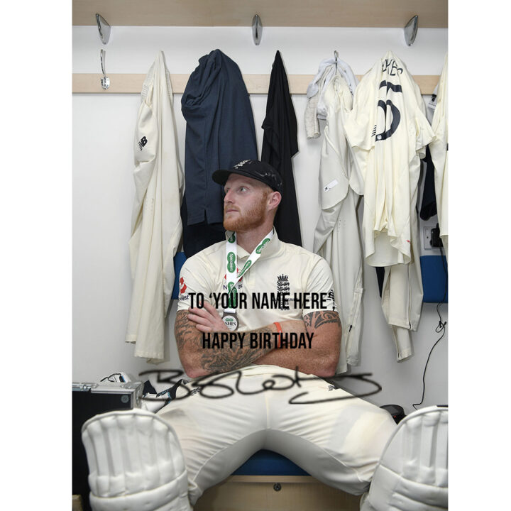 Personalised & Signed Ben Stokes birthday dedicated photo