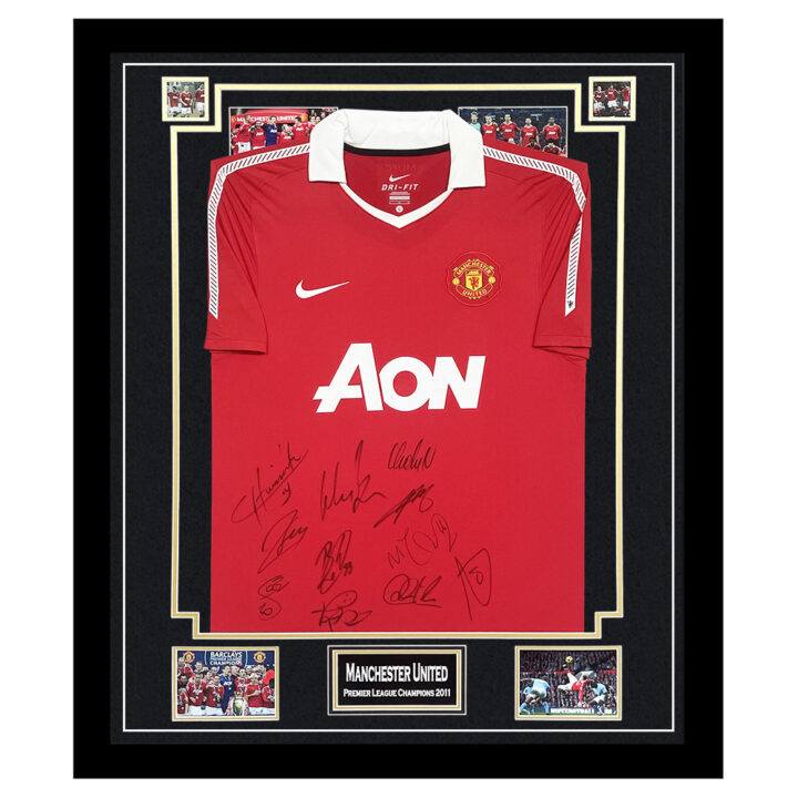 Signed Manchester United Jersey Framed - Premier League Winners 2011