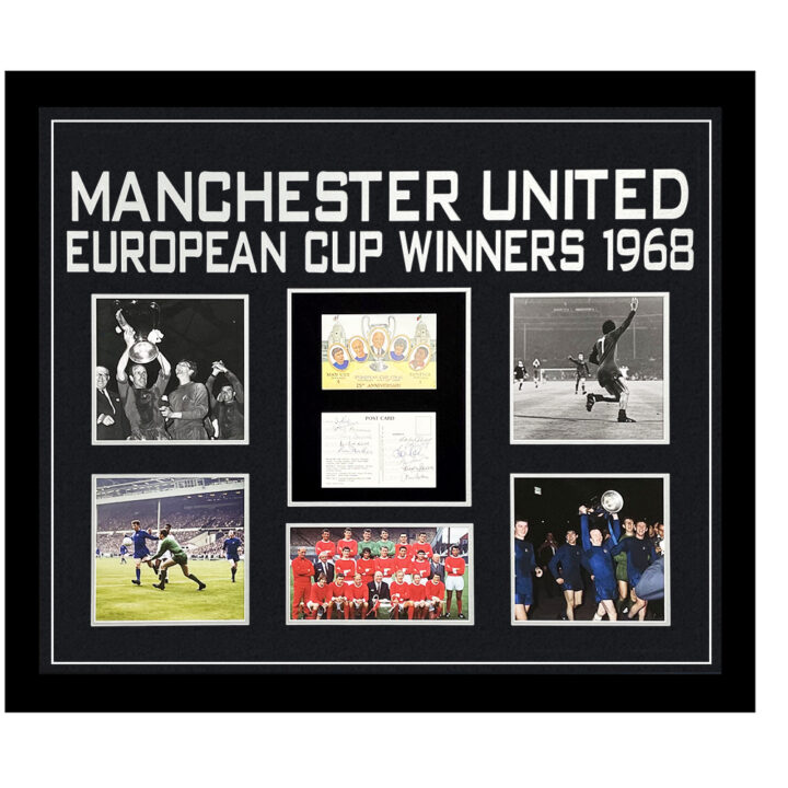 Signed Manchester United Framed Display - European Cup Winners 1968