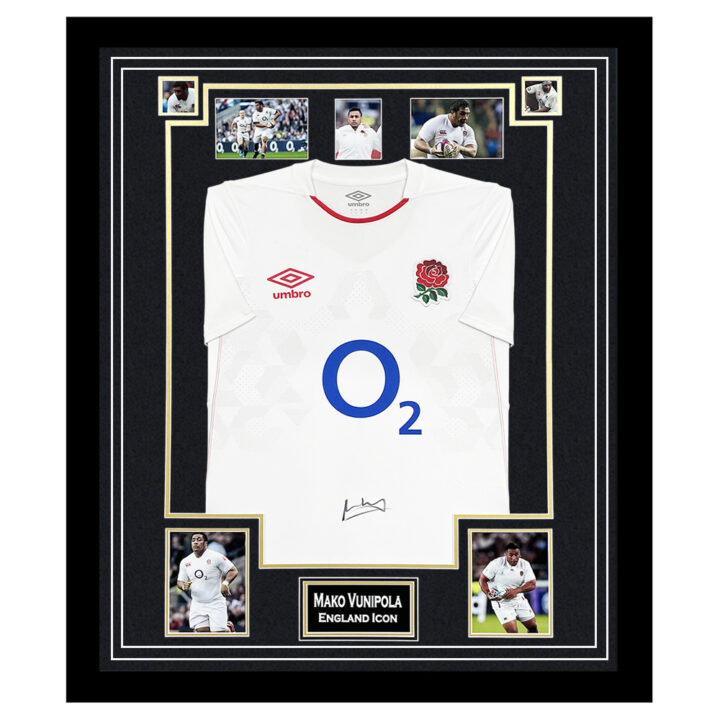 Signed Mako Vunipola Jersey Framed - England Icon Shirt