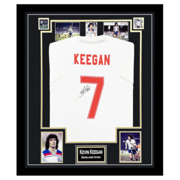 Signed Kevin Keegan England Shirt Framed