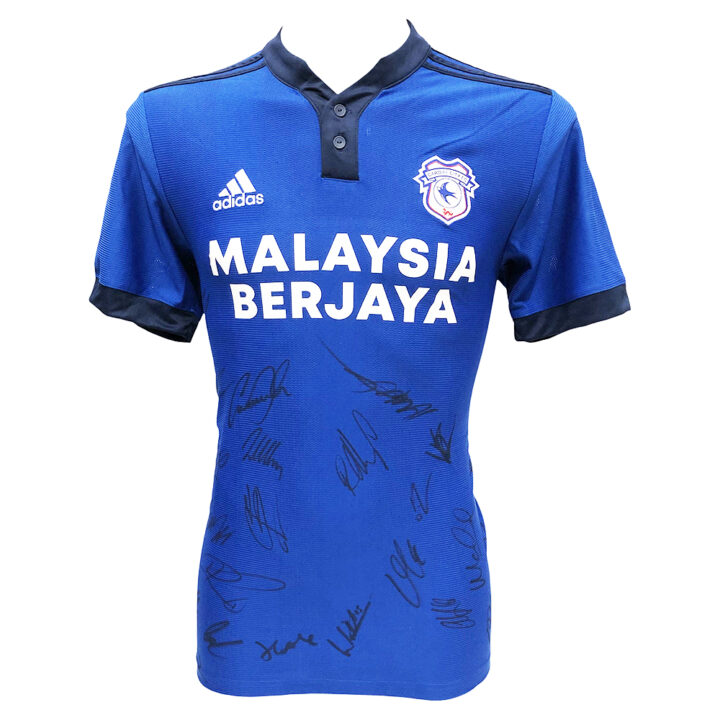 Signed Cardiff City FC Shirt - Football Squad Autograph