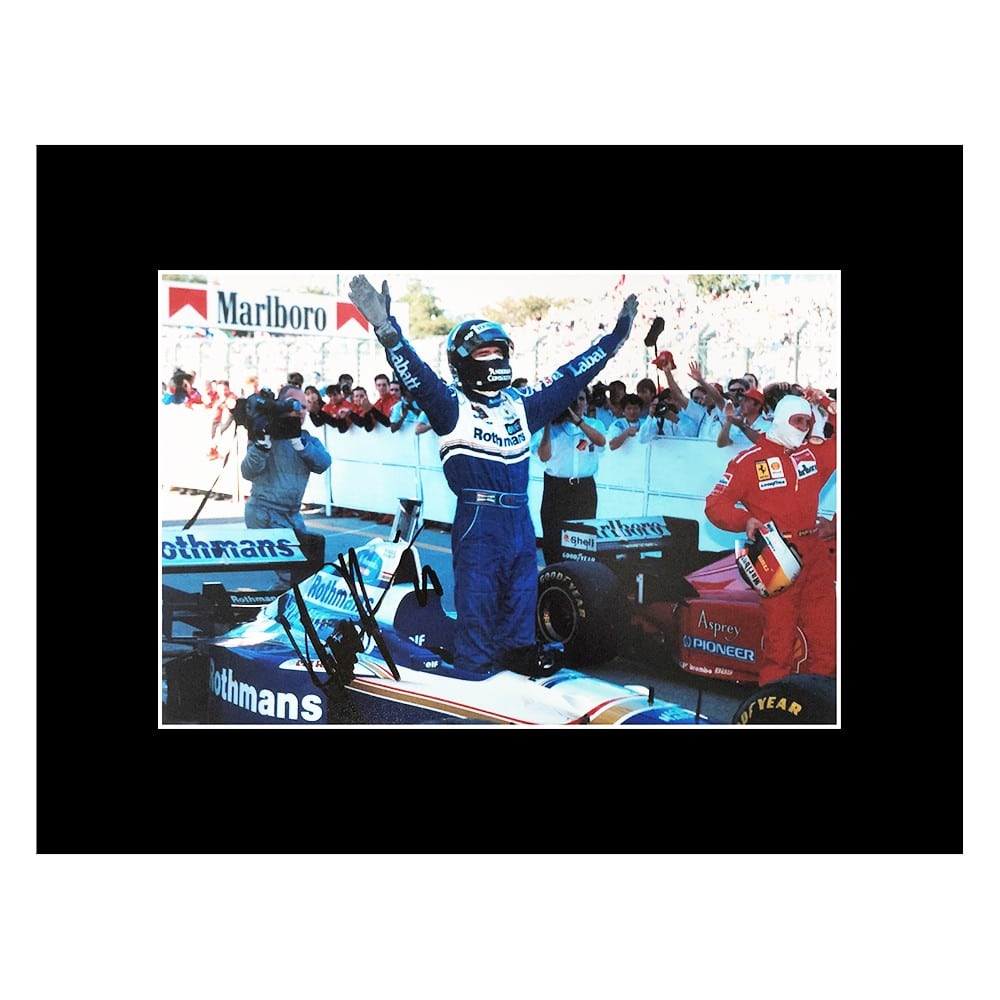 Signed Damon Hill Photo Display - 16x12 Renault Icon Autograph