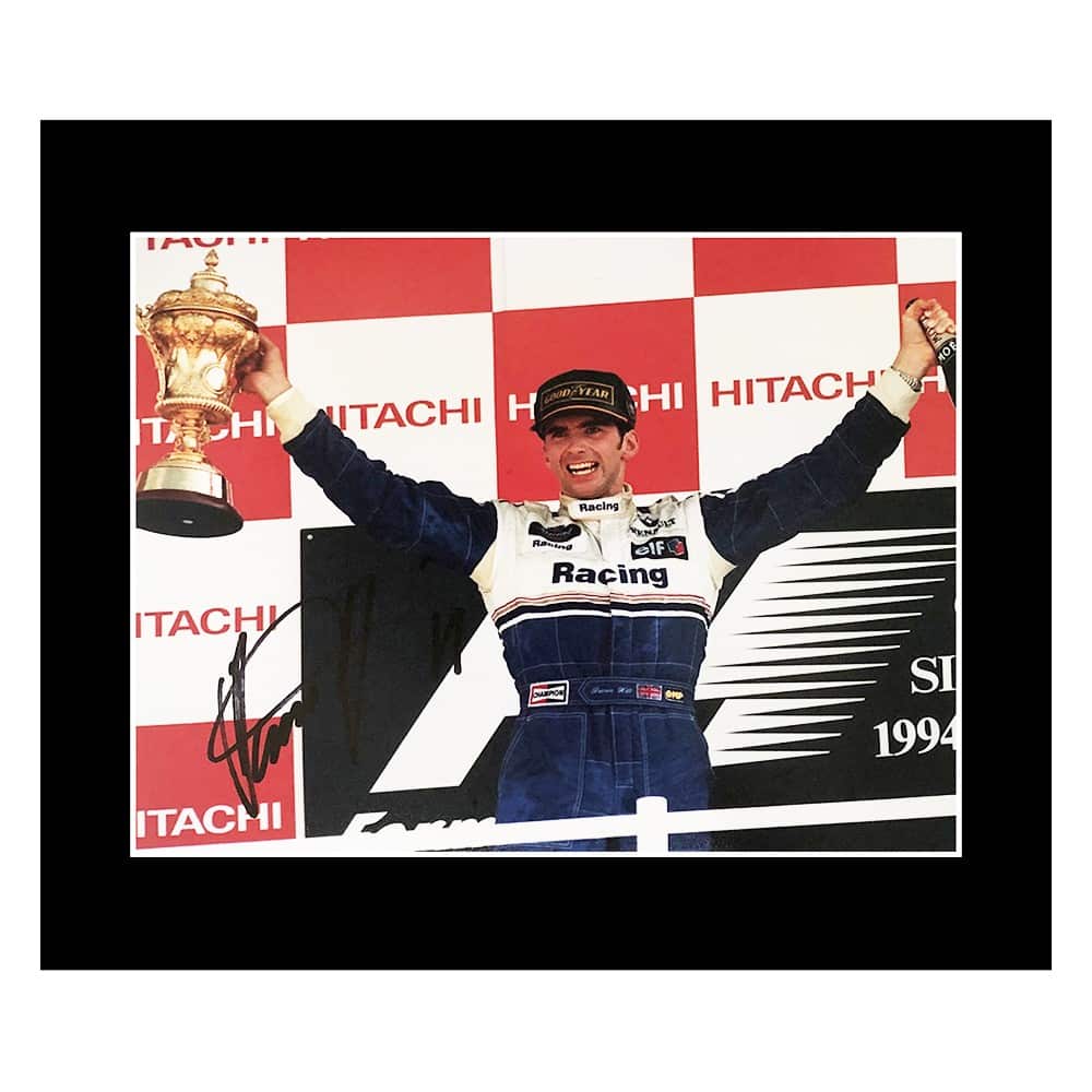 Signed Damon Hill Photo Display - 10x8 Silverstone Winner 1994 Autograph