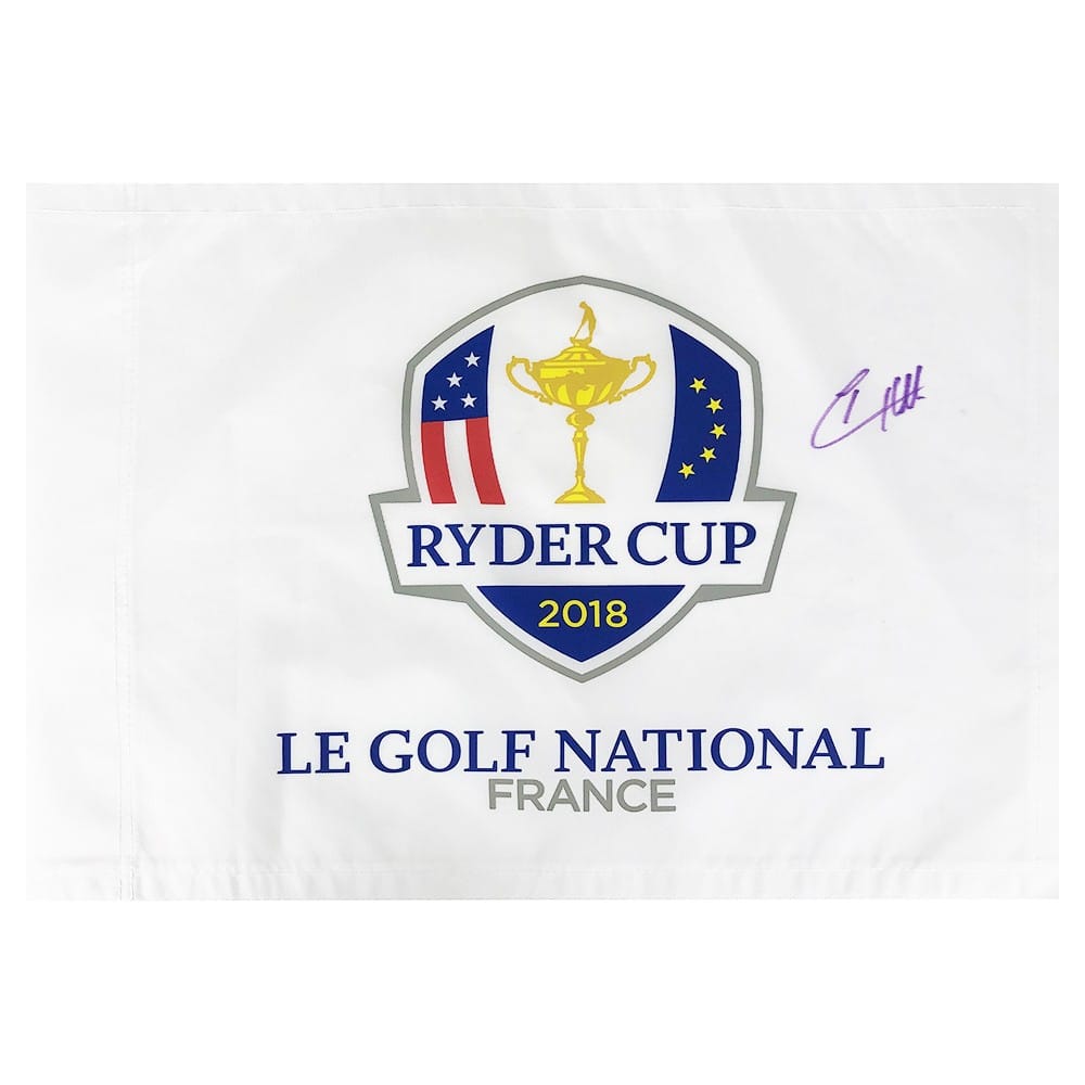 Signed Tyrrell Hatton Pin Flag - Ryder Cup Winners 2018