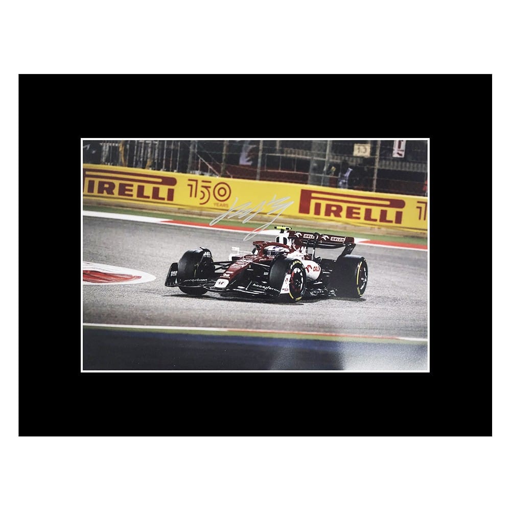 Signed Zhou Guanyu Photo Display - 16x12 Formula 1 Icon