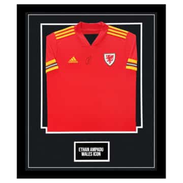 Signed Ethan Ampadu Shirt Framed - Wales World Cup 2022 Jersey