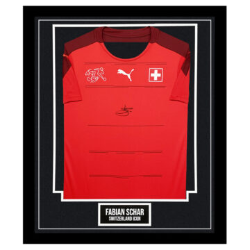 Signed Fabian Schar Shirt Framed - Switzerland World Cup 2022