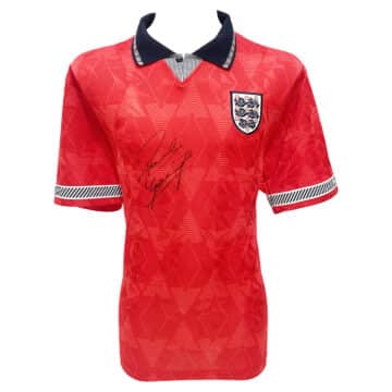 Signed Paul Gascoigne Shirt - England Away World Cup 1990 Icon