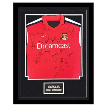 Signed Arsenal Shirt Framed - Double Winners 2002 Jersey
