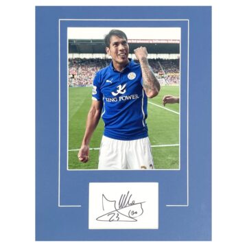 Signed Leonardo Ulloa Photo Display - 16x12 Leicester City Autograph Icon