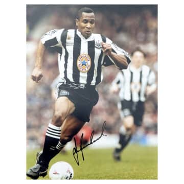 Signed Les Ferdinand Poster Photo - Newcastle United Icon