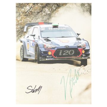 Signed Hayden Paddon & Seb Marshall Poster Photo - Rally Car Racing Autograph