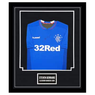 Signed Steven Gerrard Shirt Framed - Glasgow Rangers Icon Jersey