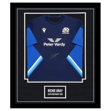 Signed Richie Gray Shirt Framed - Scotland Rugby Icon Jersey