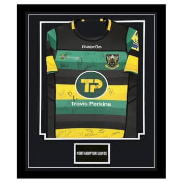 Signed Northampton Saints Jersey Framed - Premiership Squad Autograph Shirt