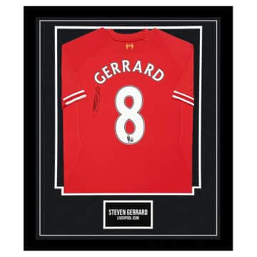 Steven Gerrard Signed Shirt Framed - Liverpool FC Icon Jersey