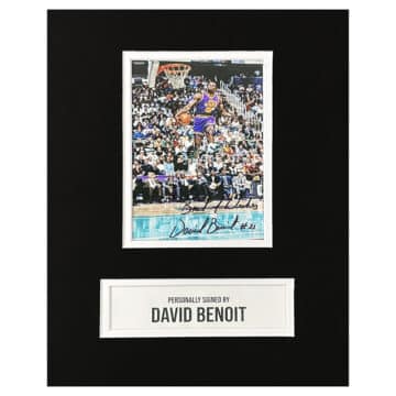 Signed David Benoit Photo Display - 10x8 Utah Jazz Icon