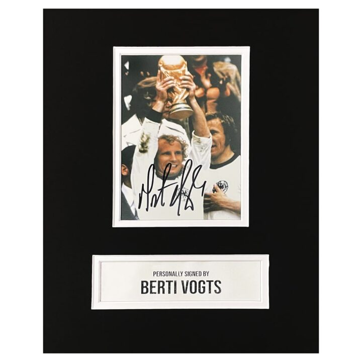Signed Berti Vogts Photo Display - 10x8 World Cup Winner 1974