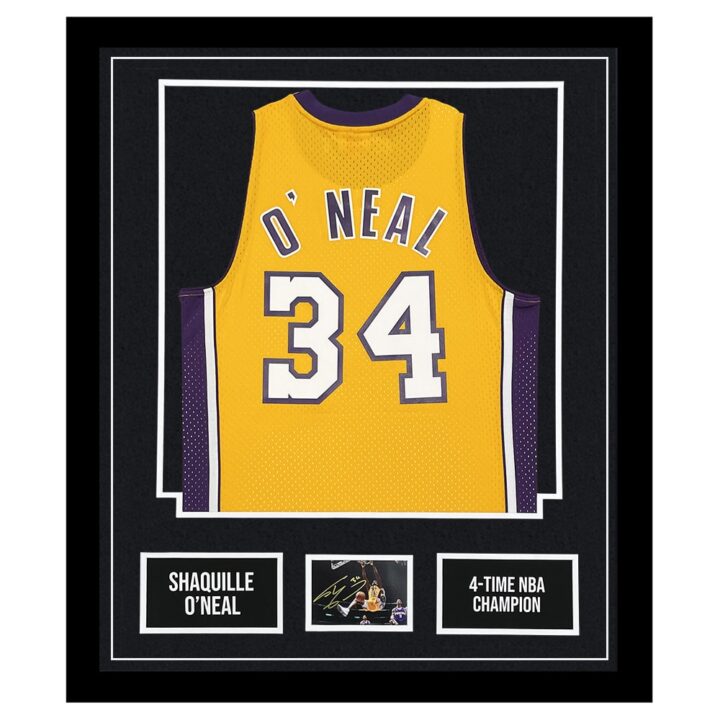 Signed Shaquille O'Neal Framed Display - 4 x NBA Champion