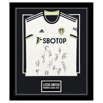 Signed Leeds United Shirt Framed - Premier League 2023 Jersey