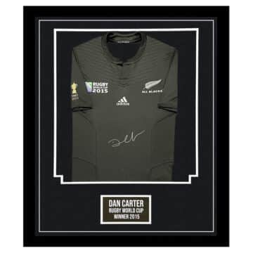 Signed Dan Carter Jersey Framed - Rugby World Cup Winner 2015 Shirt