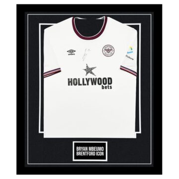 Signed Bryan Mbeumo Jersey Framed - Brentford Icon Shirt