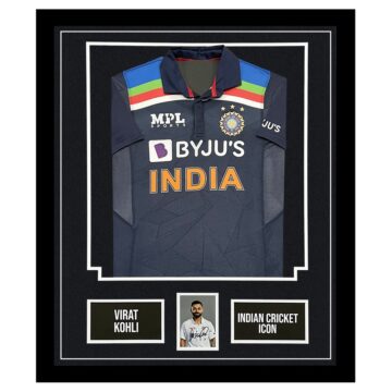 Signed Virat Kohli Framed Display - India Cricket Icon Autograph