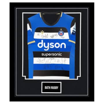 Signed Bath Match Issue Framed Shirt - Premiership Squad Autograph