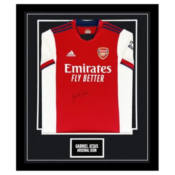 Signed Gabriel Jesus Framed Shirt - Arsenal Icon Autograph