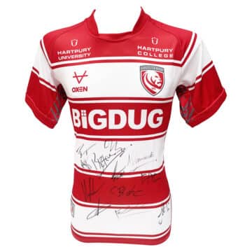 Signed Gloucester Rugby Home Shirt - Premiership Squad