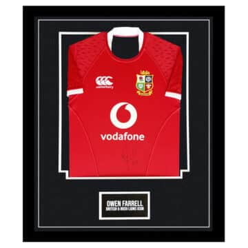 Signed Owen Farrell Framed Shirt - British & Irish Lions Autograph