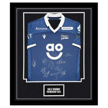 Signed Sale Sharks Home Framed Shirt - Premiership Squad 2023