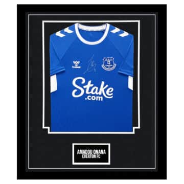 Signed Amadou Onana Everton Framed Shirt - Premier League 2023