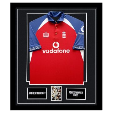 Signed Andrew Flintoff Framed Display Shirt - Ashes Winner 2005