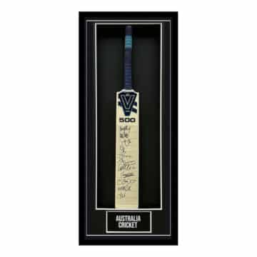 Signed Australia Framed Cricket Bat - Squad Autograph