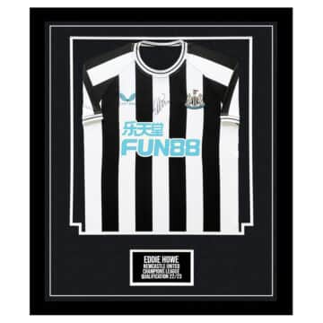 Signed Eddie Howe Newcastle United Framed Shirt - UCL Qualification 2223