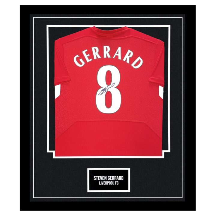 Signed Steven Gerrard Framed Shirt - Liverpool FC Icon Jersey