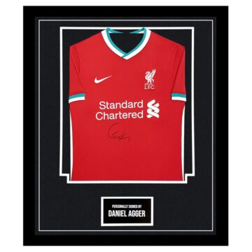 Framed Daniel Agger Signed Shirt – Liverpool FC Icon